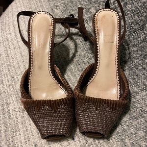 VINTAGE Wood Wedge Heels! Size 8.5